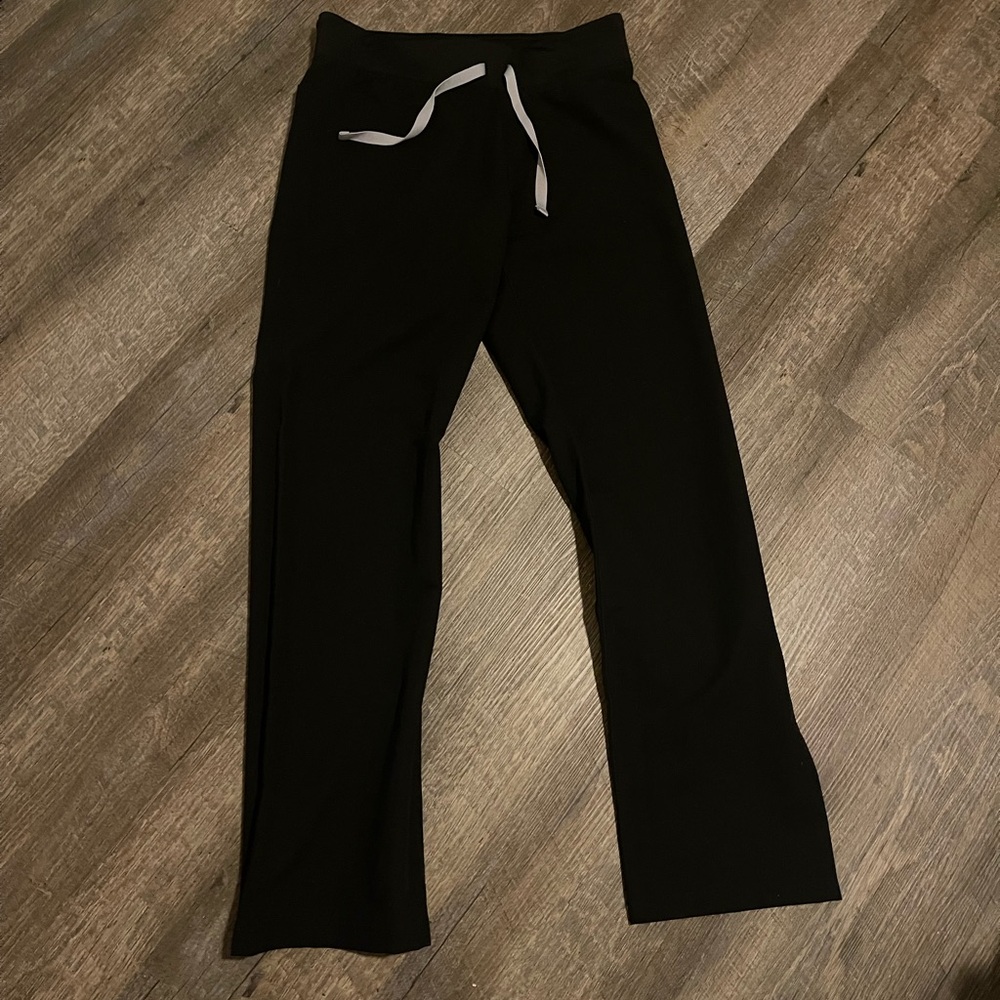 Figs Kids Black Sweatpants with White Drawstring